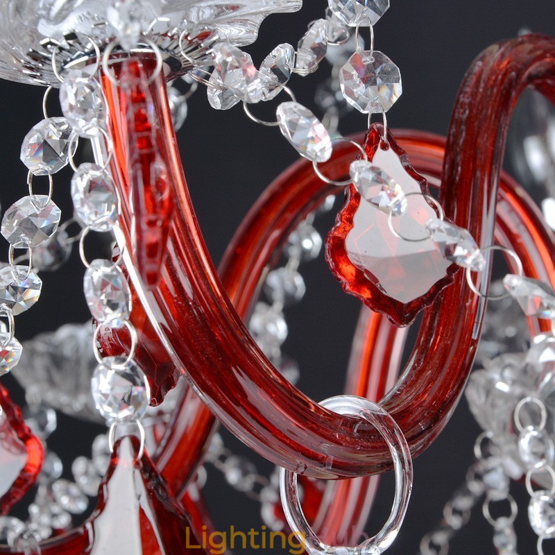 Red Crystal Candle Chandelier