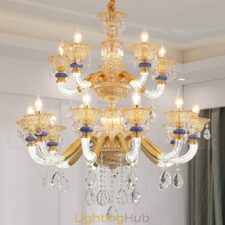 15 (10+5) Light Modern Contemporary Champagne Candle Chandelier with Crystal 15 (10+5) Light Modern Contemporary Champagne Candle Chandelier with Crystal