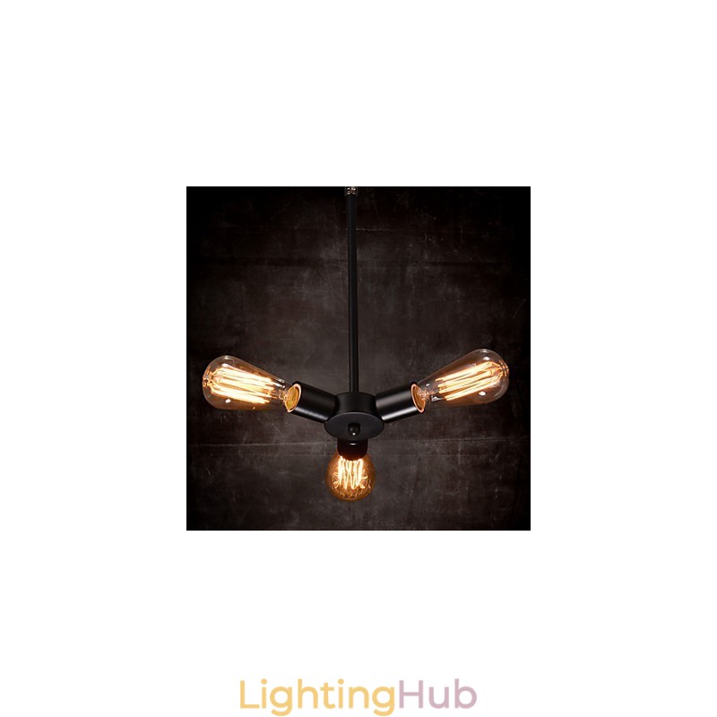 Pendant Light 3 Lights Country Style Wrought Iron