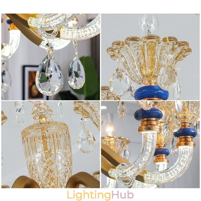 15 (10+5) Light Modern Contemporary Champagne Candle Chandelier with Crystal