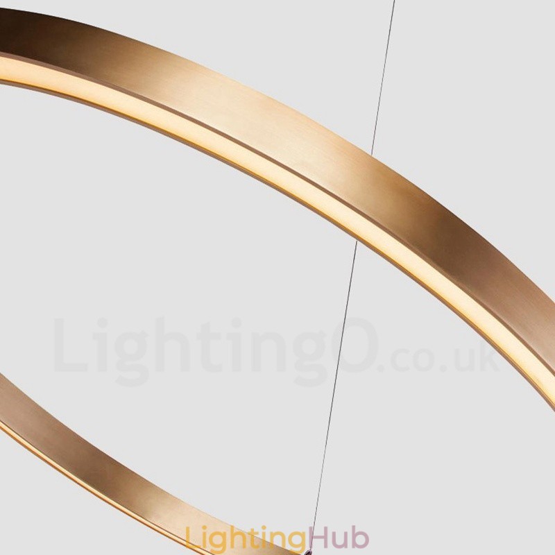 Wi Fi Smart Dimmable Gold Rose Gold Modern Contemporary 3 Rings Light Aluminum Alloy Pendant Light with Acrylic Shade