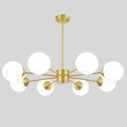 8 Light Pure Brass Northern Europe Bean Chandelier Modern Metal Molecules Pendant Light