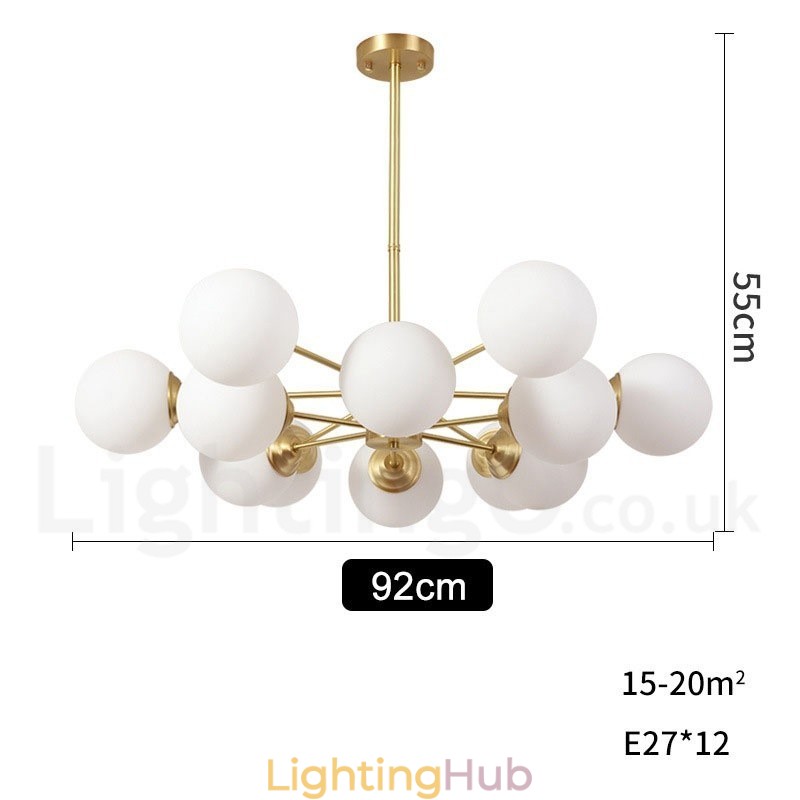 12 Light (6+6 Light) Two Tiers Pure Brass Northern Europe Bean Chandelier Modern Metal Molecules Pendant Light