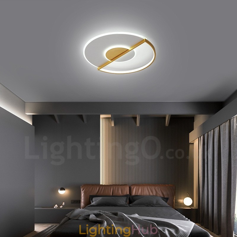 Gold Ultra Thin Modern Contemporary Nordic Style Flush Mount Ceiling Lights with Remote Control Also Can Be Used As Wall Light