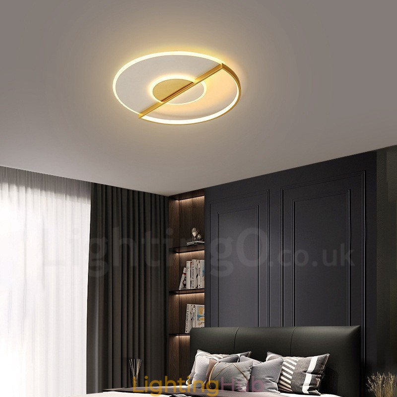 Gold Ultra Thin Modern Contemporary Nordic Style Flush Mount Ceiling Lights with Remote Control Also Can Be Used As Wall Light