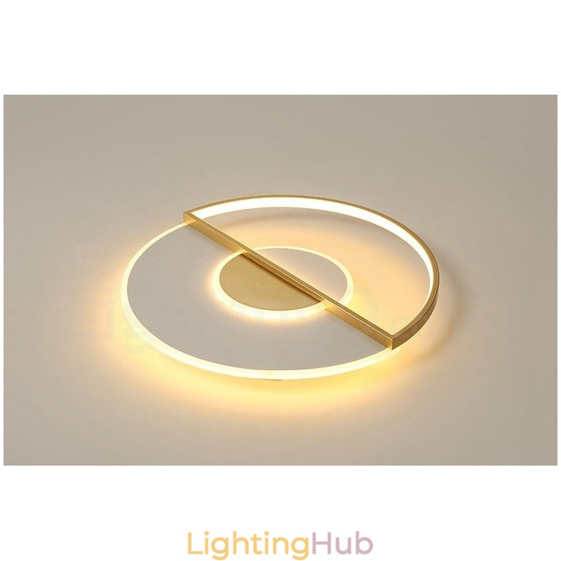 Gold Ultra Thin Modern Contemporary Nordic Style Flush Mount Ceiling Lights with Remote Control Also Can Be Used As Wall Light