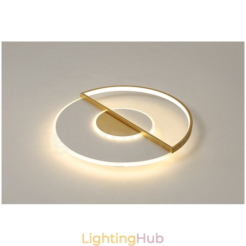 Gold Ultra Thin Modern Contemporary Nordic Style Flush Mount Ceiling Lights with Remote Control Also Can Be Used As Wall Light