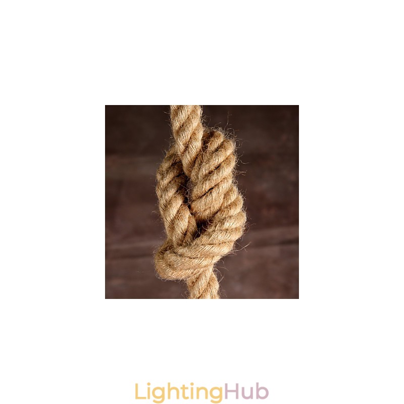 Retro handmake hemp rope countyard chandelier lamp in the industrial countryside style