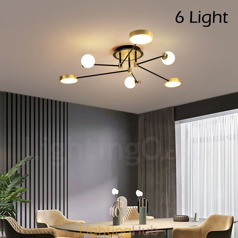Gold Black Ceiling Modern Metal Chandelier