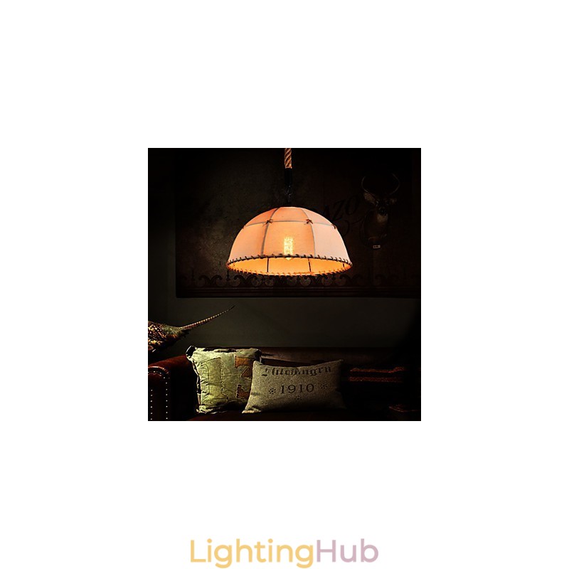 Retro handmake hemp rope countyard chandelier lamp in the industrial countryside style