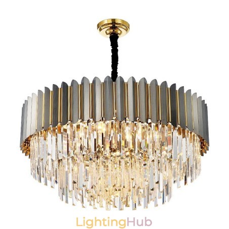 Luxury Postmodern Black and Gold Round K9 Crystal Pendant Chandelier Exhibition Hall Luxury Postmodern Black and Gold Round K9 Crystal Pendant Chandelier Exhibition Hall