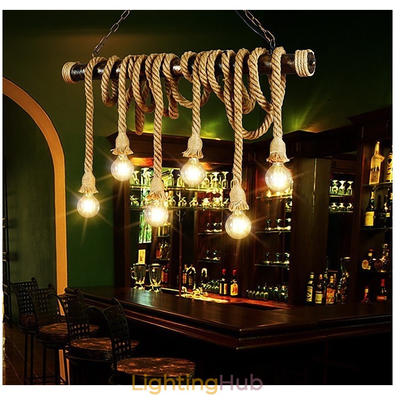 Vintage Traditional Classic Nordic Style Hemp Rope Chandelier