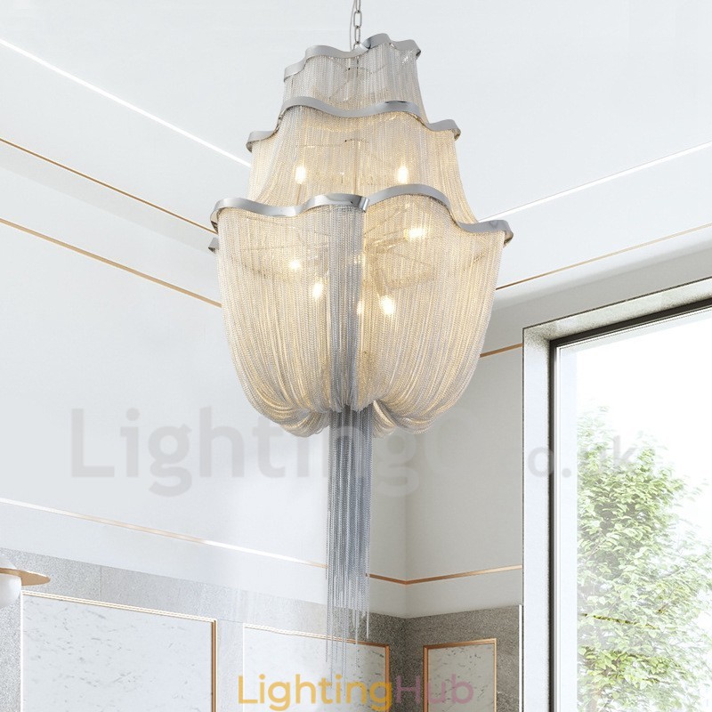 Tassels Chandelier Designer Pendant Light Silver Gold Colour