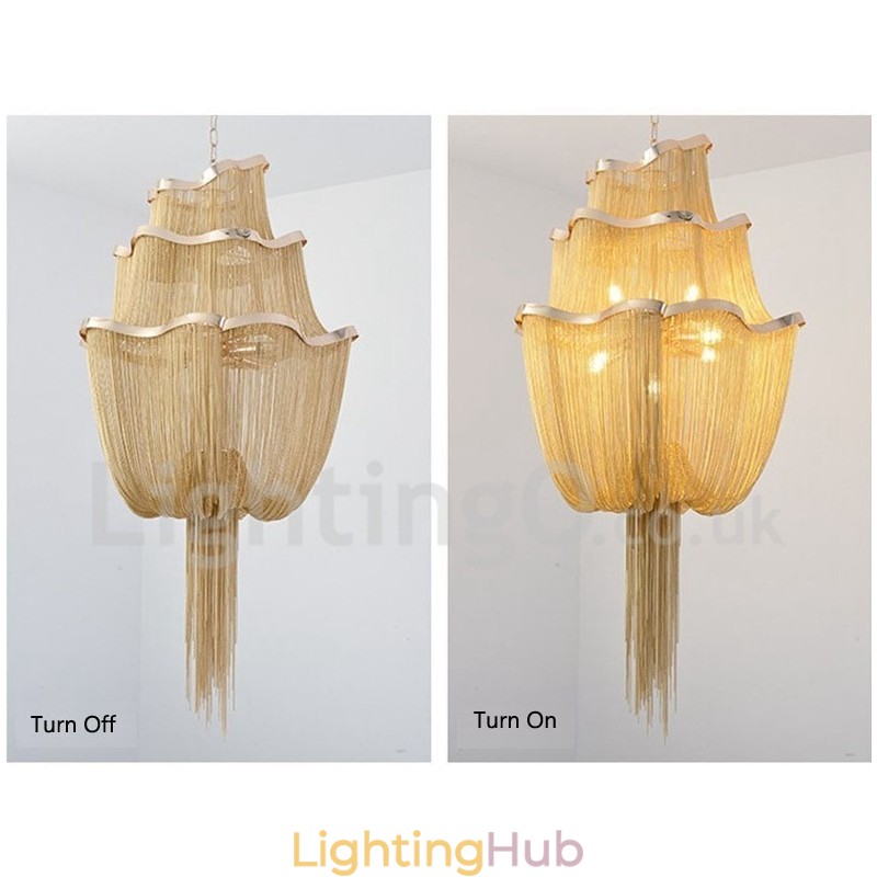 Tassels Chandelier Designer Pendant Light Silver Gold Colour