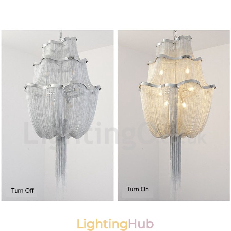 Tassels Chandelier Designer Pendant Light Silver Gold Colour