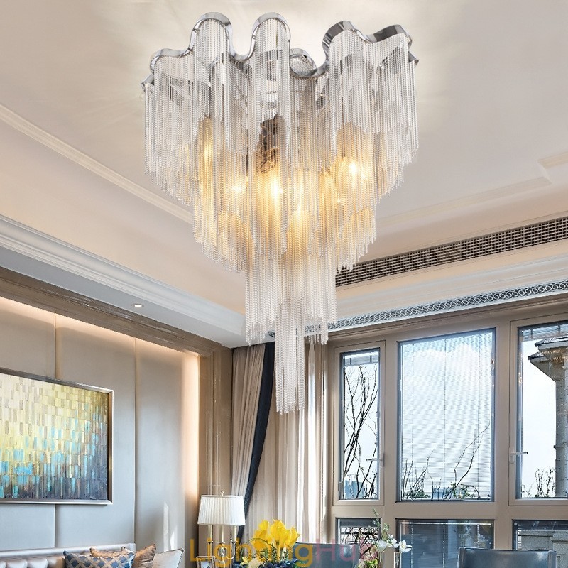 Tassels Chandelier Designer Ceiling Light Silver Gold Colour