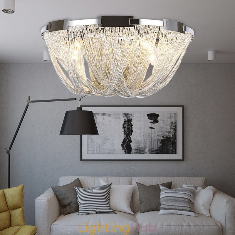 Tassels Chandelier Designer Ceiling Light Silver Gold Colour