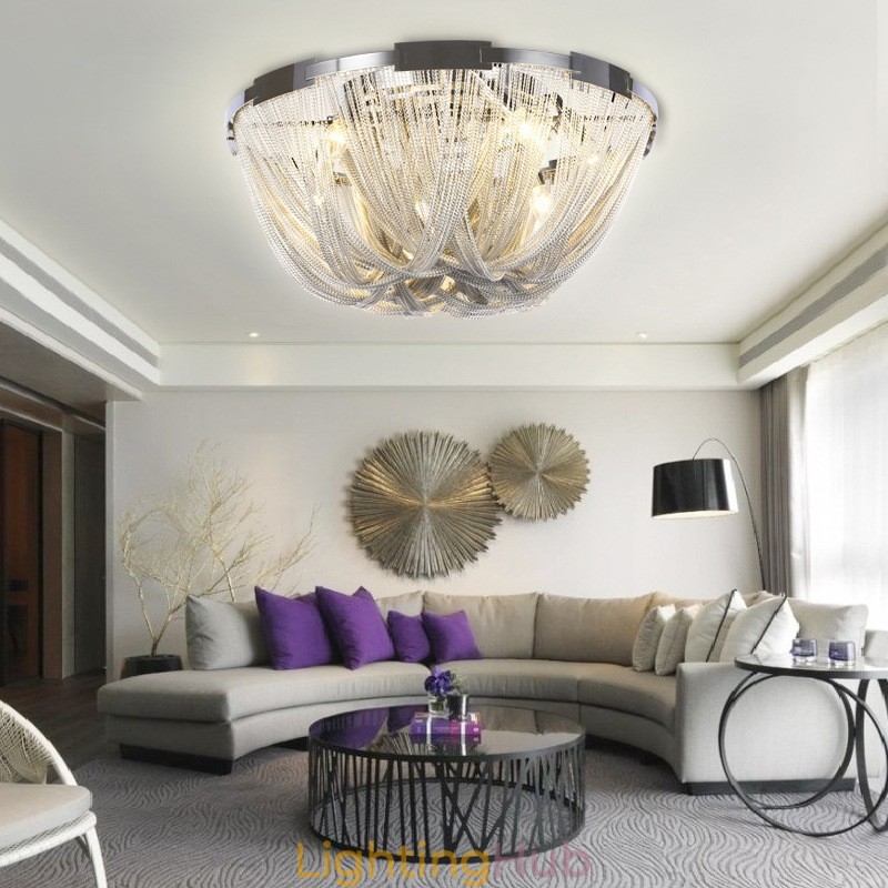Tassels Chandelier Designer Ceiling Light Silver Gold Colour
