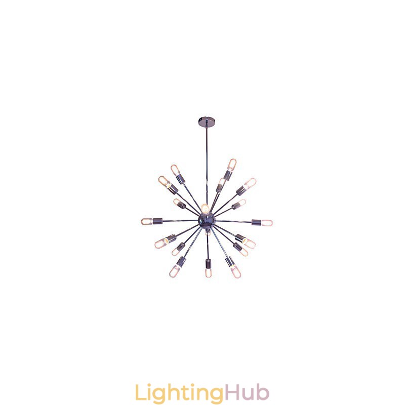 Chandelier Modern Globe Living Pendant Dining Shopping Store Night Metal Chrome