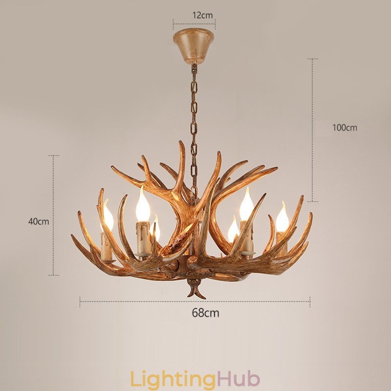 6 Light Rustic Artistic Retro Antler Antique Chandelier