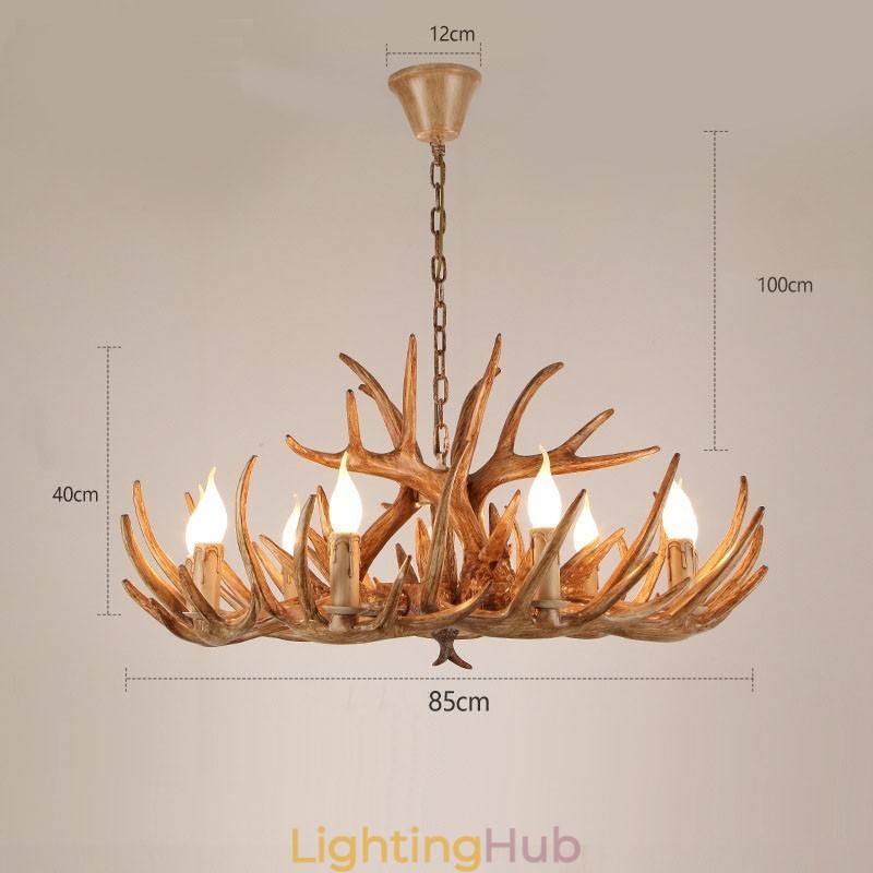 9 Light Two Tiers Rustic Artistic Retro Antler Antique Chandelier