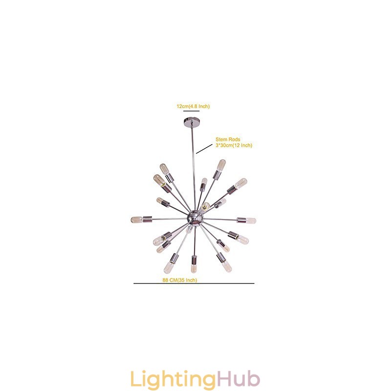 Chandelier Modern Globe Living Pendant Dining Shopping Store Night Metal Chrome