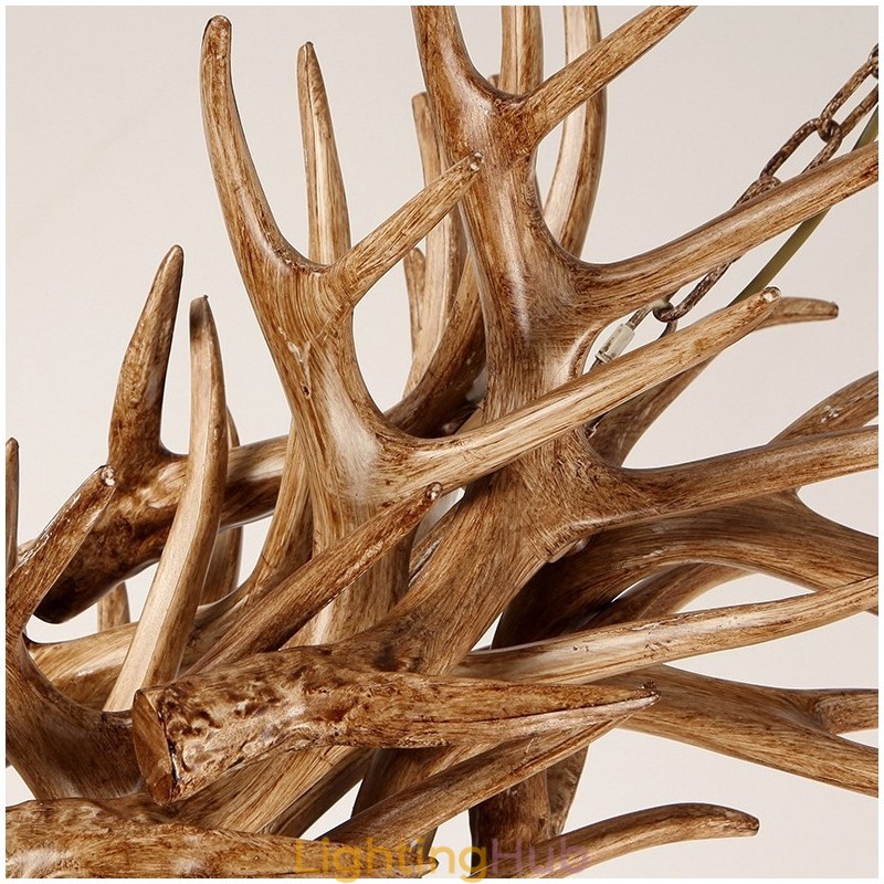9 Light Three Tiers Rustic Artistic Retro Antler Antique Chandelier