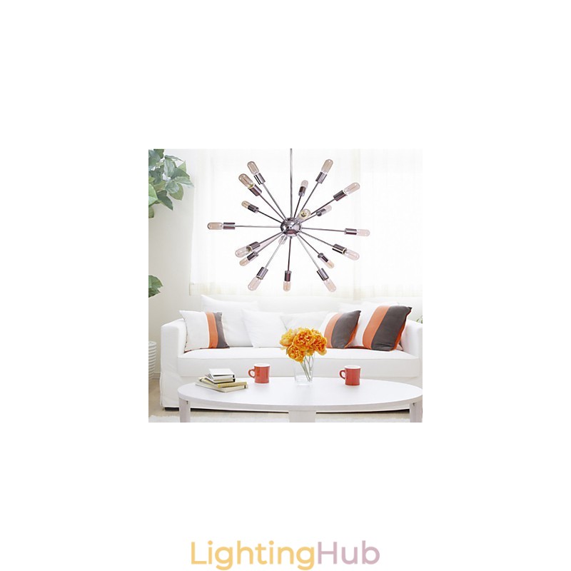 Chandelier Modern Globe Living Pendant Dining Shopping Store Night Metal Chrome