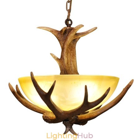 One Light Rustic Artistic Retro Antler Antique Pendant Light with Glass Shade One Light Rustic Artistic Retro Antler Antique Pendant Light with Glass Shade