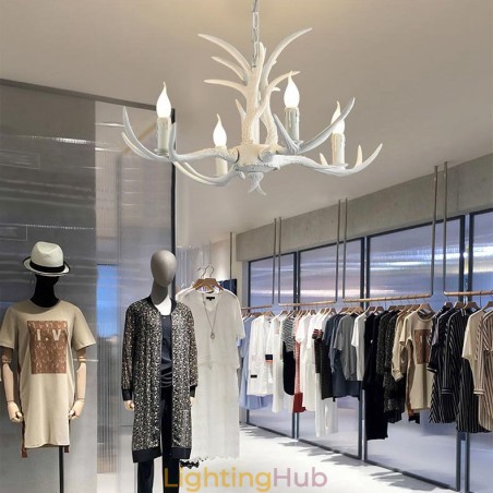 4 Light White Rustic Artistic Retro Antler Antique Chandelier 4 Light White Rustic Artistic Retro Antler Antique Chandelier