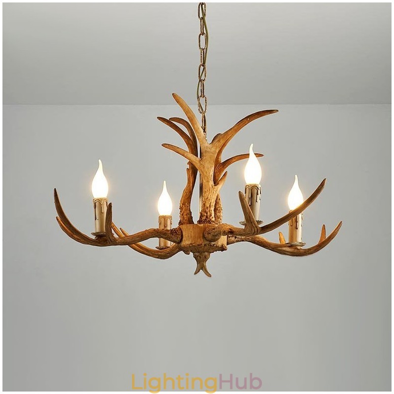 4 Light Rustic Artistic Retro Antler Antique Chandelier