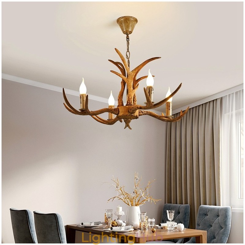 4 Light Rustic Artistic Retro Antler Antique Chandelier