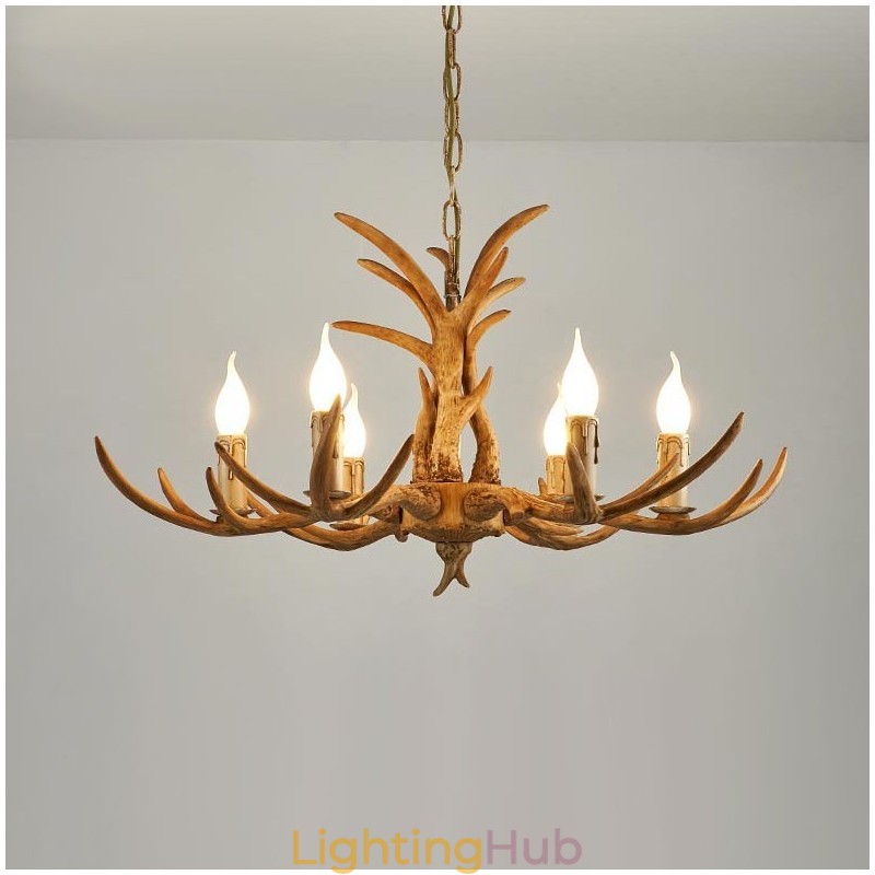 6 Light Rustic Artistic Retro Antler Antique Chandelier