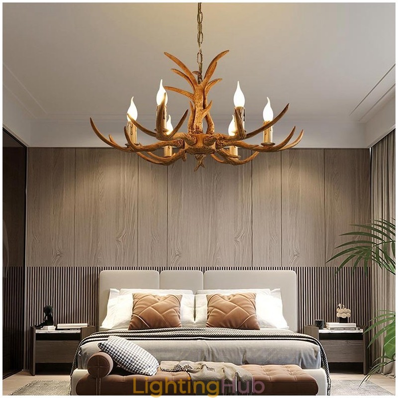 6 Light Rustic Artistic Retro Antler Antique Chandelier