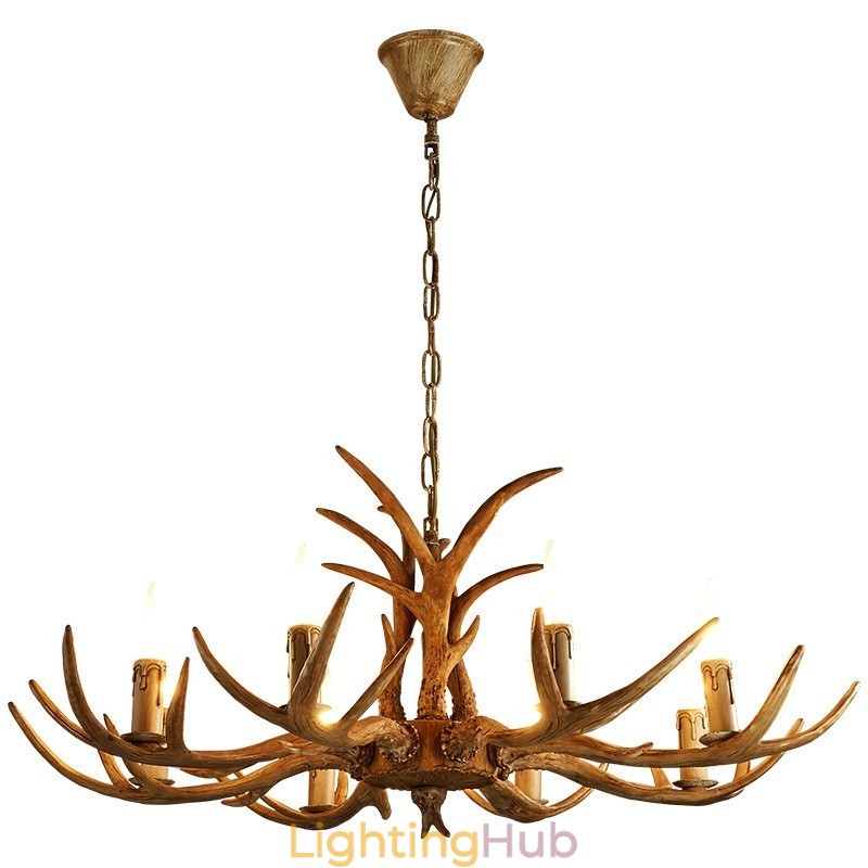 8 Light Rustic Artistic Retro Antler Antique Chandelier