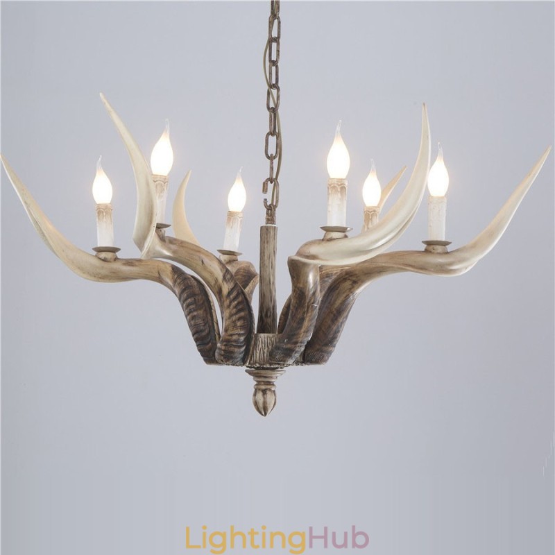6 Light Rustic Artistic Retro Antler Antique Chandelier