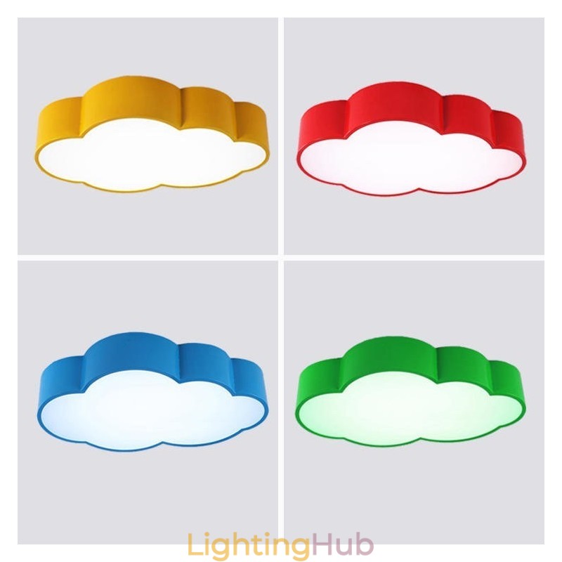 Macaron Multi color Cloud Modern Nordic Style Flush Mount Ceiling Lights with Acrylic Shade