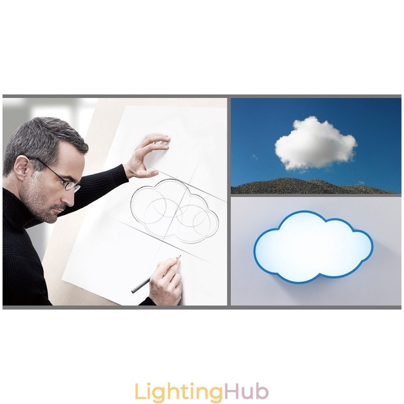 Macaron Multi color Cloud Modern Nordic Style Flush Mount Ceiling Lights with Acrylic Shade