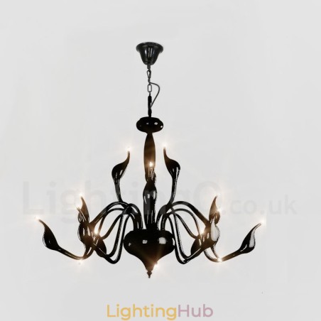 15 Light Black Modern Contemporary Electroplated Metal Chandelier 15 Light Black Modern Contemporary Electroplated Metal Chandelier