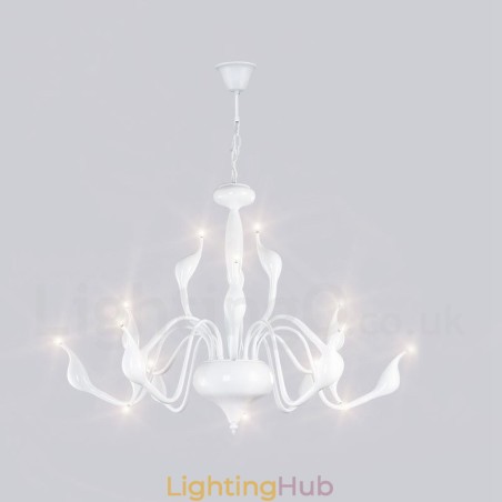 15 Light White Modern Contemporary Electroplated Metal Chandelier 15 Light White Modern Contemporary Electroplated Metal Chandelier