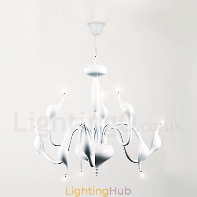 9 Light Modern Contemporary Electroplated Metal Chandelier