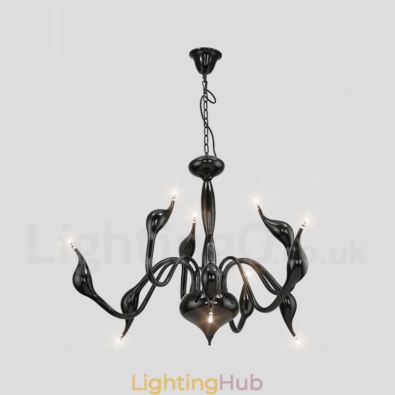 9 Light Modern Contemporary Electroplated Metal Chandelier