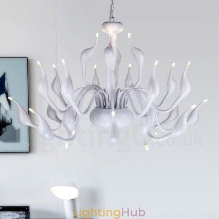 24 Lights Modern Swan Chandelier Light G4 White Plating 24 Lights Modern Swan Chandelier Light G4 White Plating