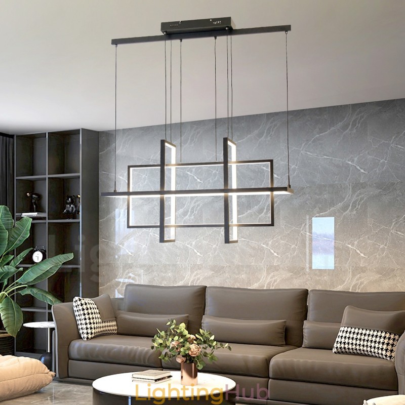 Dimmable Pendant Light Modern Design Four Rectangles