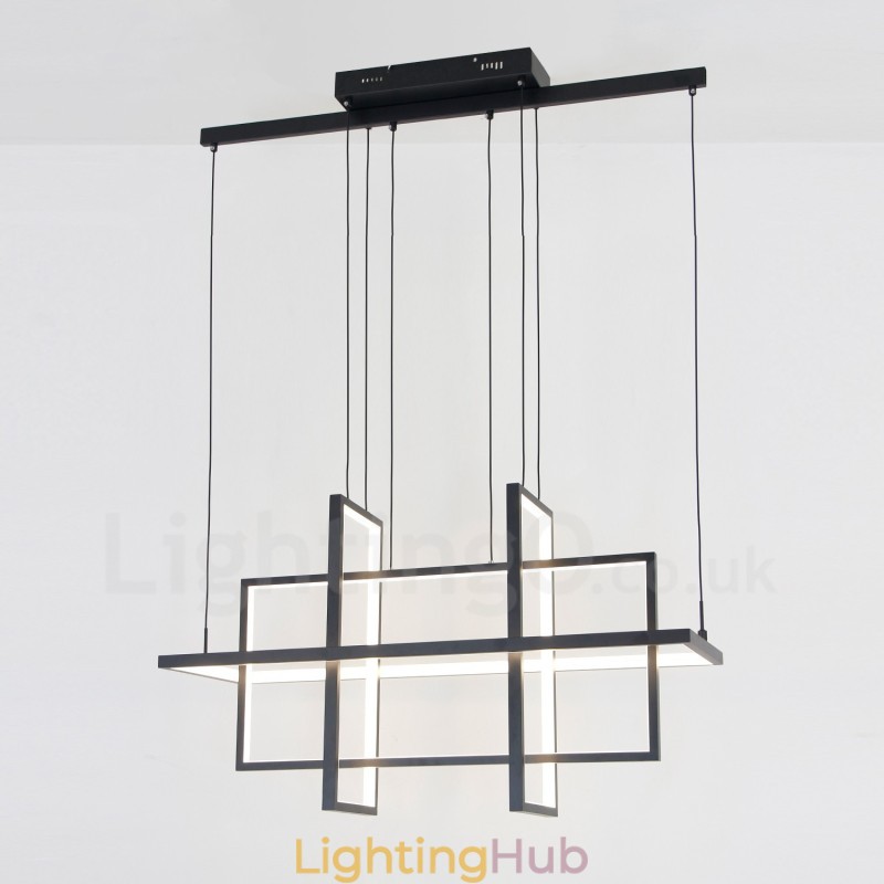 Dimmable Pendant Light Modern Design Four Rectangles