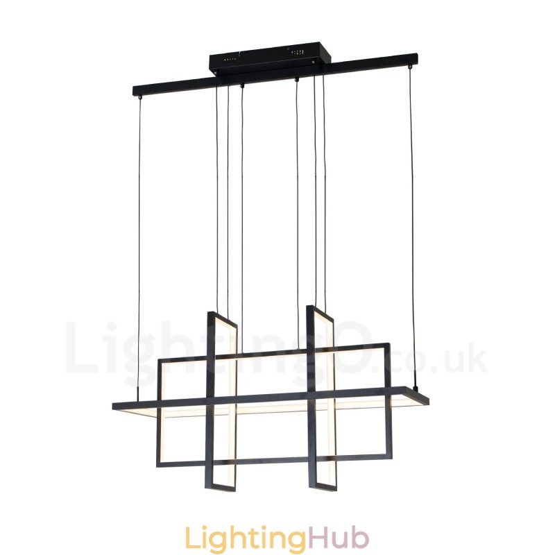 Dimmable Pendant Light Modern Design Four Rectangles