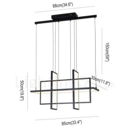 Dimmable Pendant Light Modern Design Four Rectangles