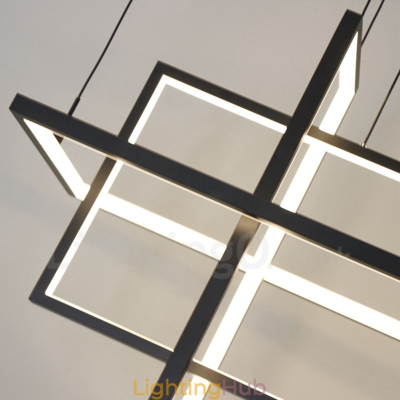Dimmable Pendant Light Modern Design Four Rectangles