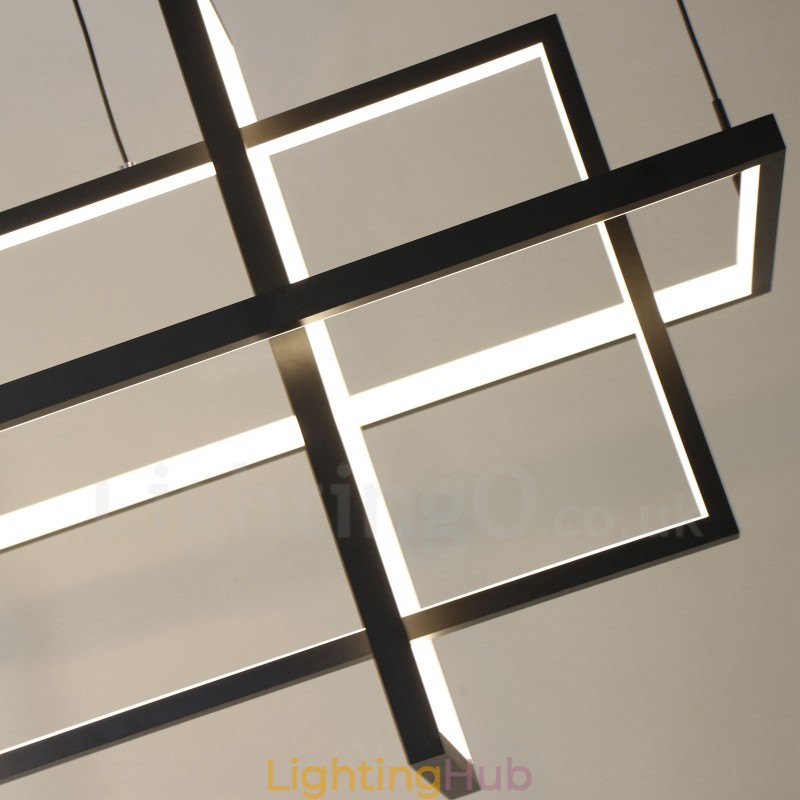 Dimmable Pendant Light Modern Design Four Rectangles