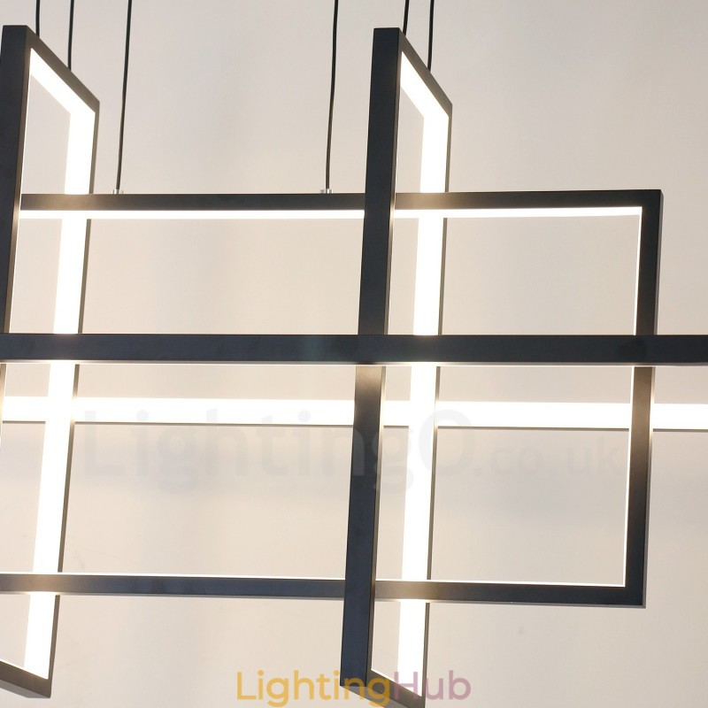 Dimmable Pendant Light Modern Design Four Rectangles